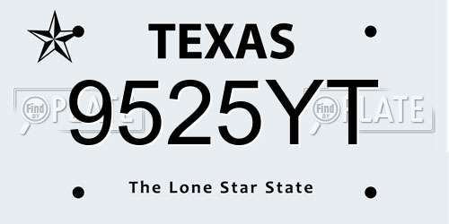 9525YT Texas License Plate