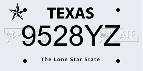 9528YZ Texas License Plate