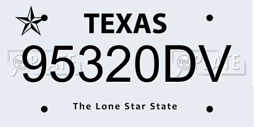 95320DV Texas License Plate