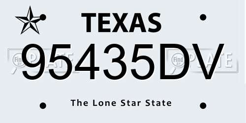 95435DV Texas License Plate