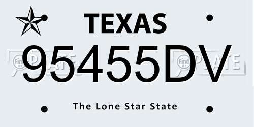 95455DV Texas License Plate