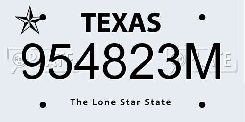 954823M Texas License Plate