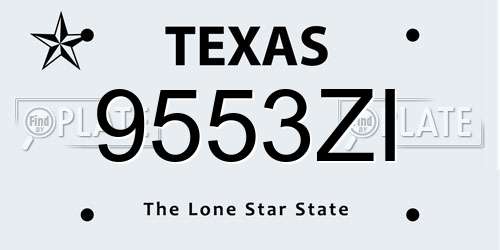 9553ZI Texas License Plate