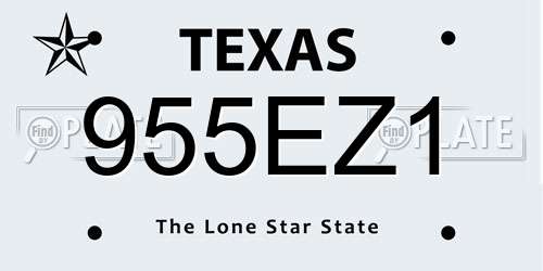955EZ1 Texas License Plate