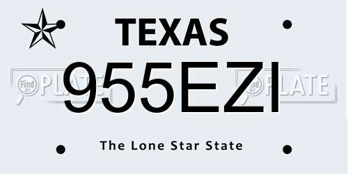 955EZI Texas License Plate