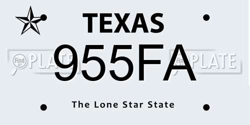 955FA Texas License Plate