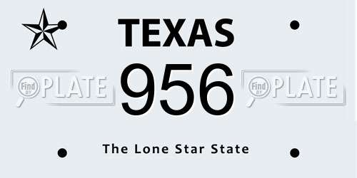 956 Texas License Plate