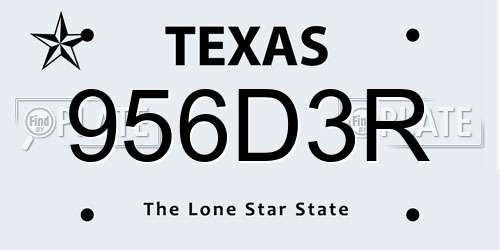 956D3R Texas License Plate