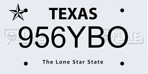 956YBO Texas License Plate