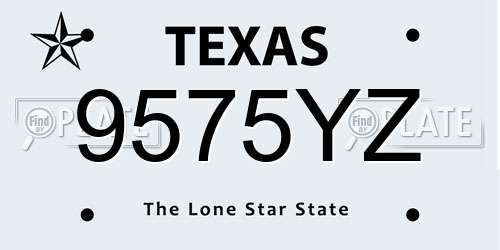9575YZ Texas License Plate