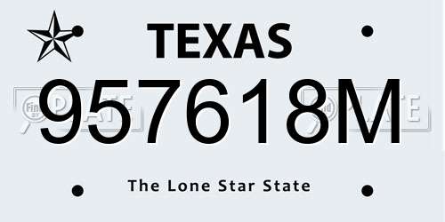957618M Texas License Plate