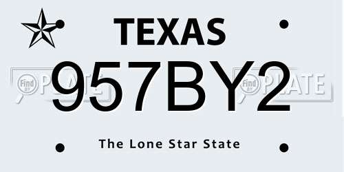 957BY2 Texas License Plate