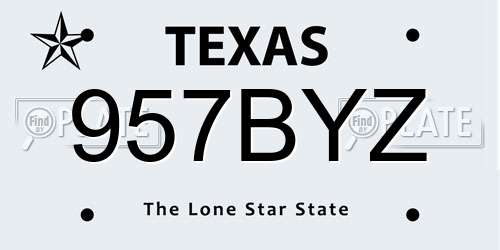 957BYZ Texas License Plate
