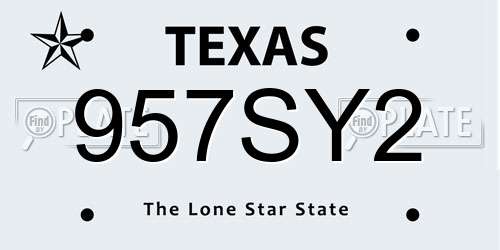 957SY2 Texas License Plate