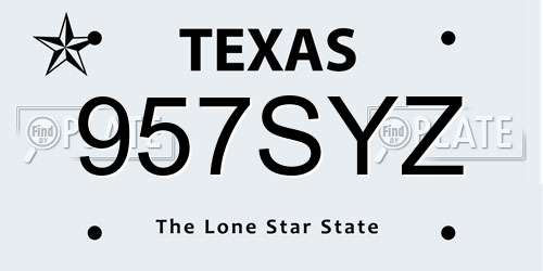 957SYZ Texas License Plate