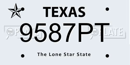 9587PT Texas License Plate
