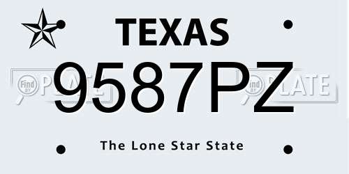 9587PZ Texas License Plate