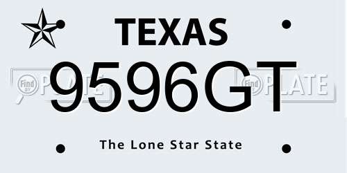 9596GT Texas License Plate