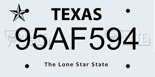 95AF594 Texas License Plate