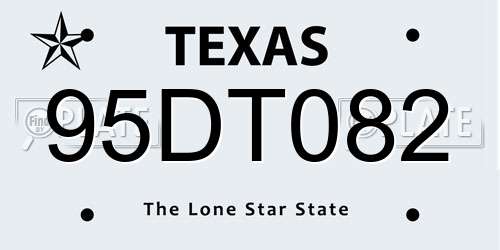 95DT082 Texas License Plate