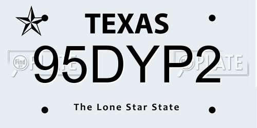 95DYP2 Texas License Plate