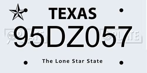 95DZ057 Texas License Plate