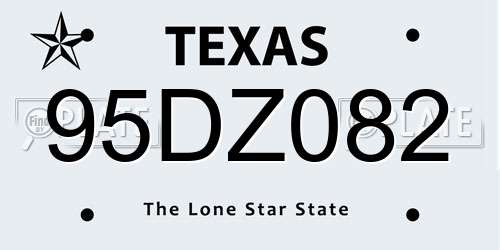 95DZ082 Texas License Plate