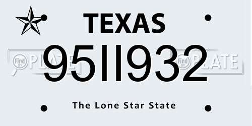 95II932 Texas License Plate
