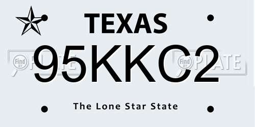 95KKC2 Texas License Plate
