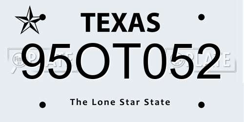 95OT052 Texas License Plate