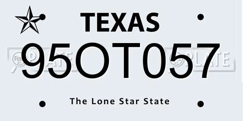 95OT057 Texas License Plate
