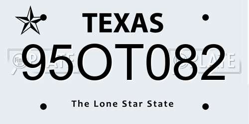 95OT082 Texas License Plate
