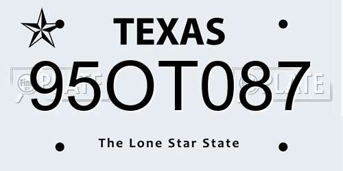 95OT087 Texas License Plate