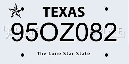 95OZ082 Texas License Plate