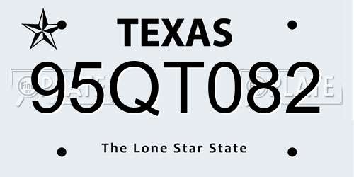 95QT082 Texas License Plate