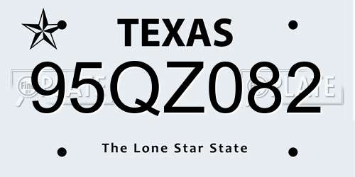 95QZ082 Texas License Plate