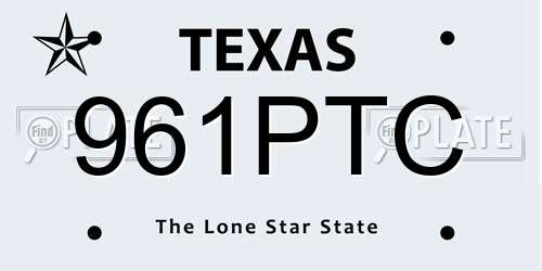 961PTC Texas License Plate