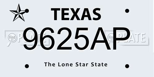 9625AP Texas License Plate