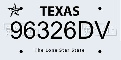 96326DV Texas License Plate