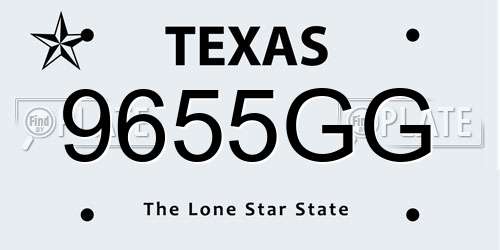 9655GG Texas License Plate