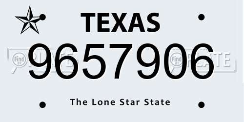 9657906 Texas License Plate