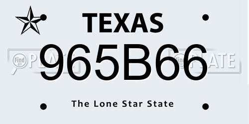 965B66 Texas License Plate