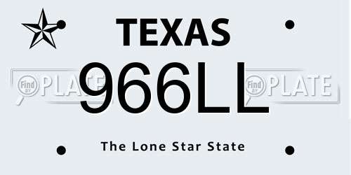 966LL Texas License Plate