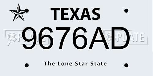9676AD Texas License Plate