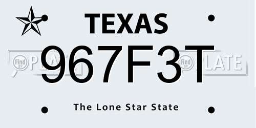 967F3T Texas License Plate