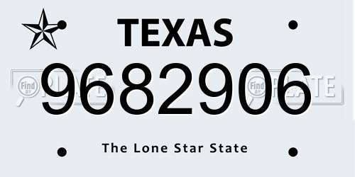 9682906 Texas License Plate