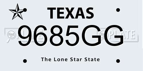 9685GG Texas License Plate