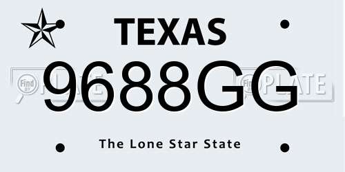 9688GG Texas License Plate