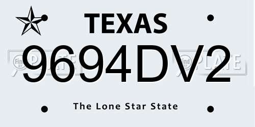 9694DV2 Texas License Plate