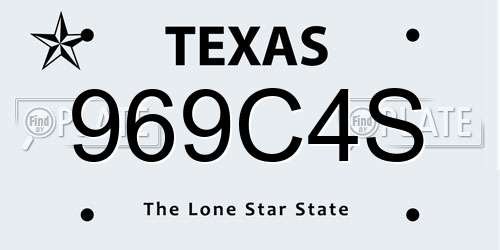 969C4S Texas License Plate